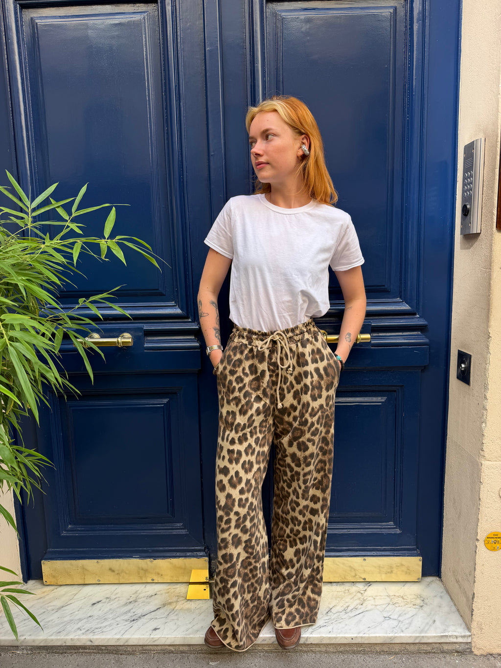 Pantalon imprimé léopard