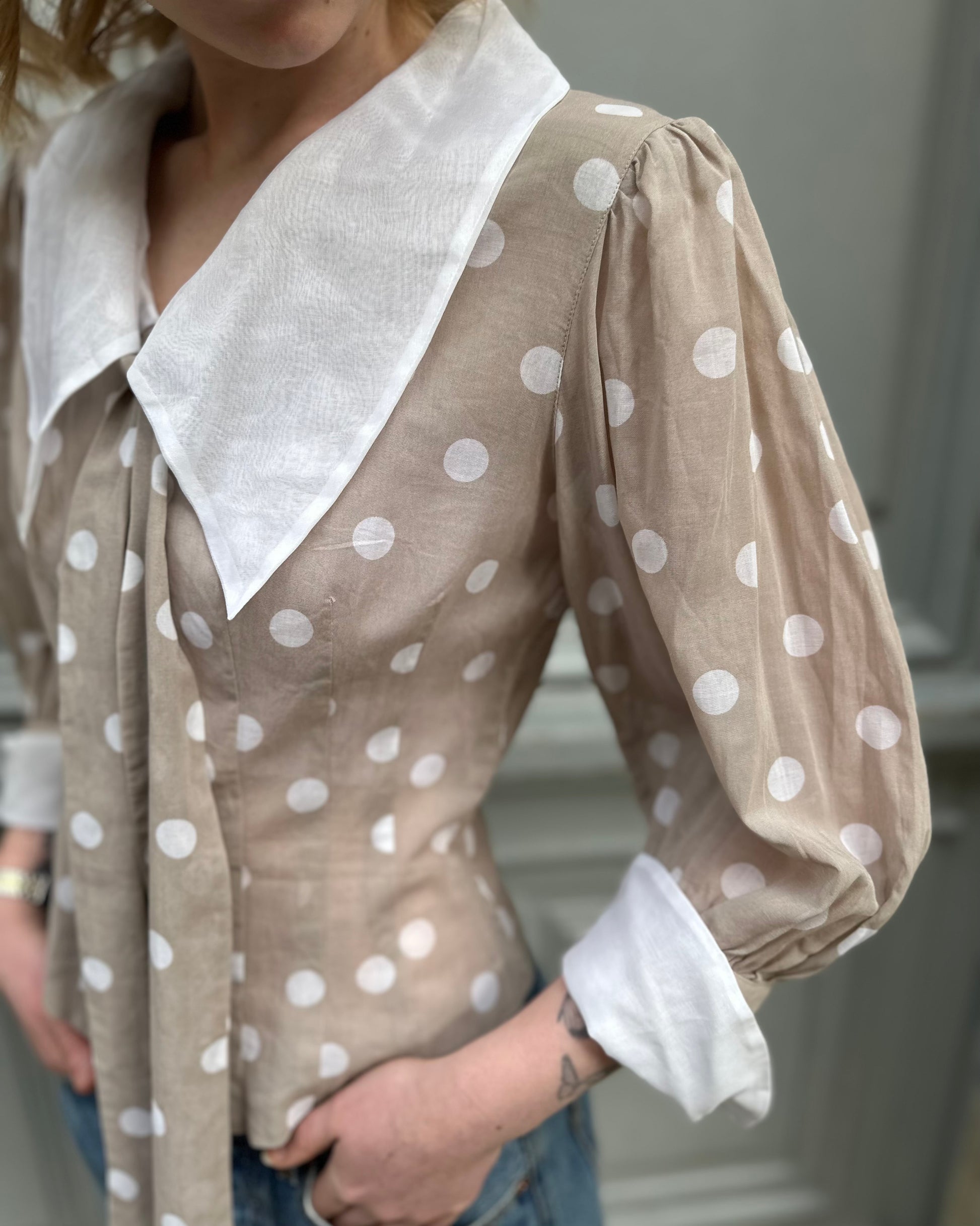 Blouse à pois coton