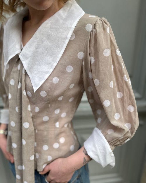 Blouse à pois coton