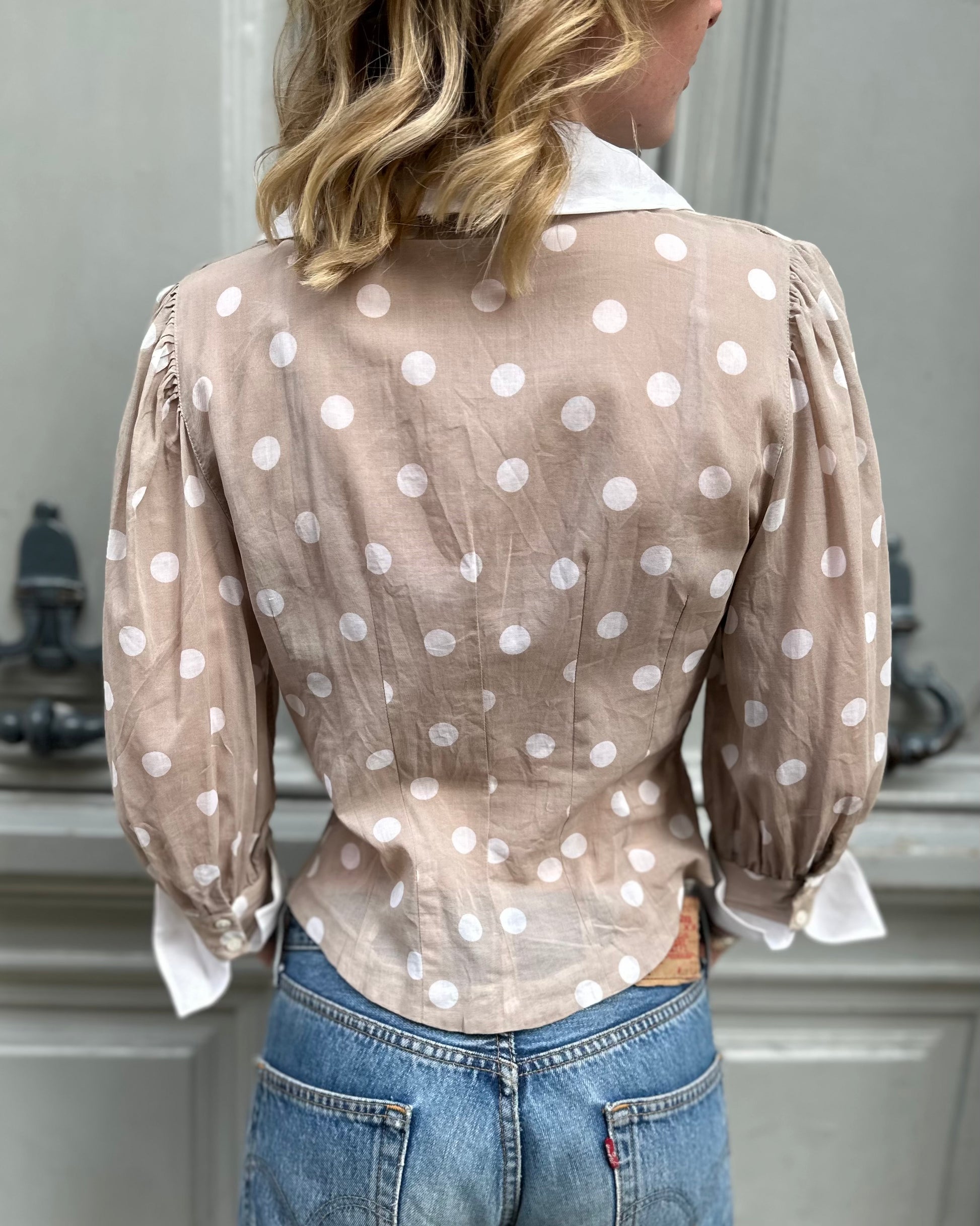Blouse à pois coton