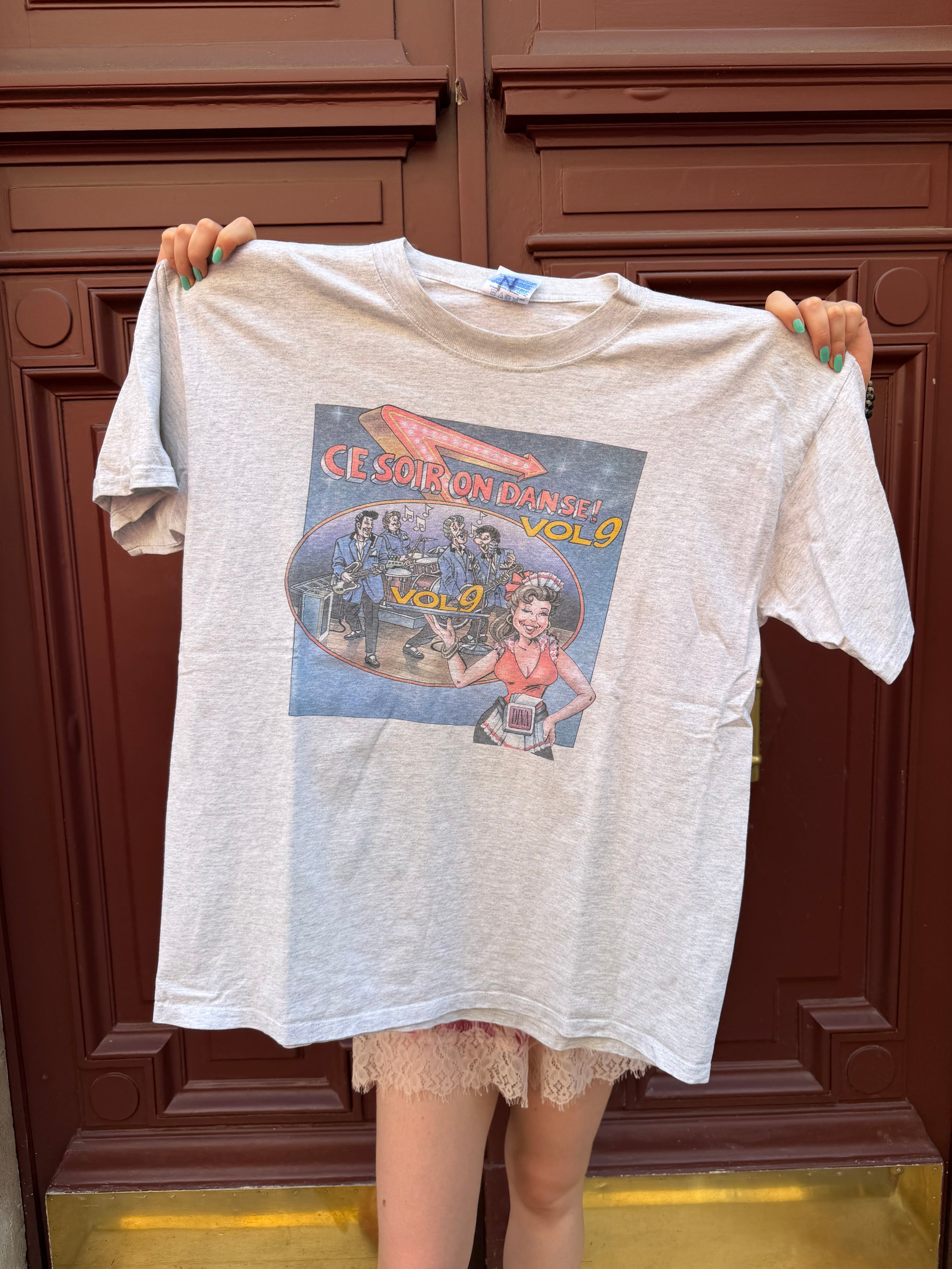 T-shirt gris chiné Ce soir on danse