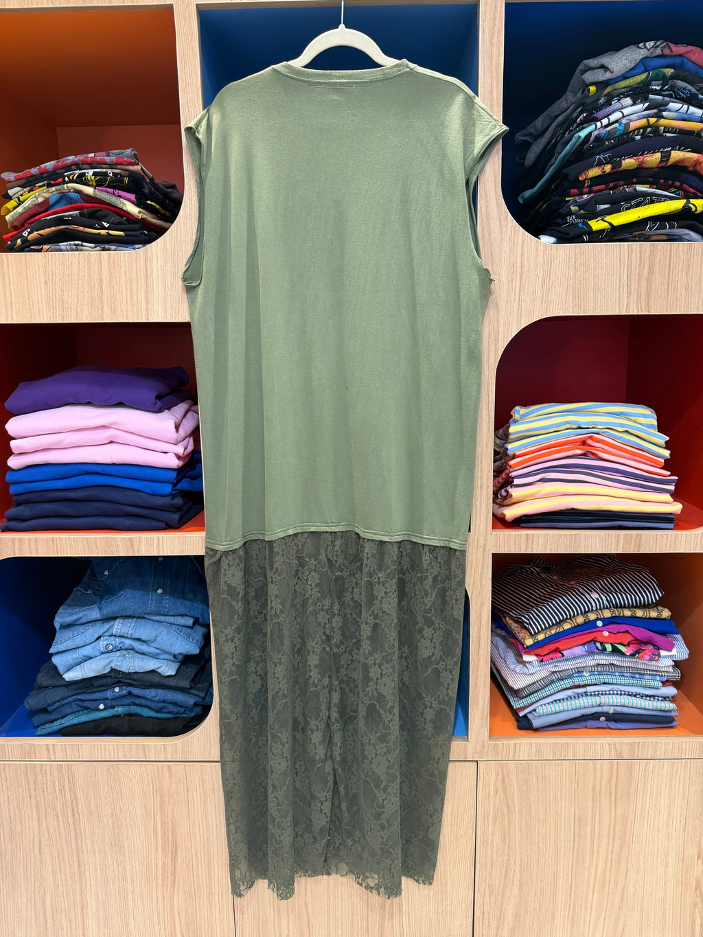 Robe upcyclée Fruit of the Loom Kaki