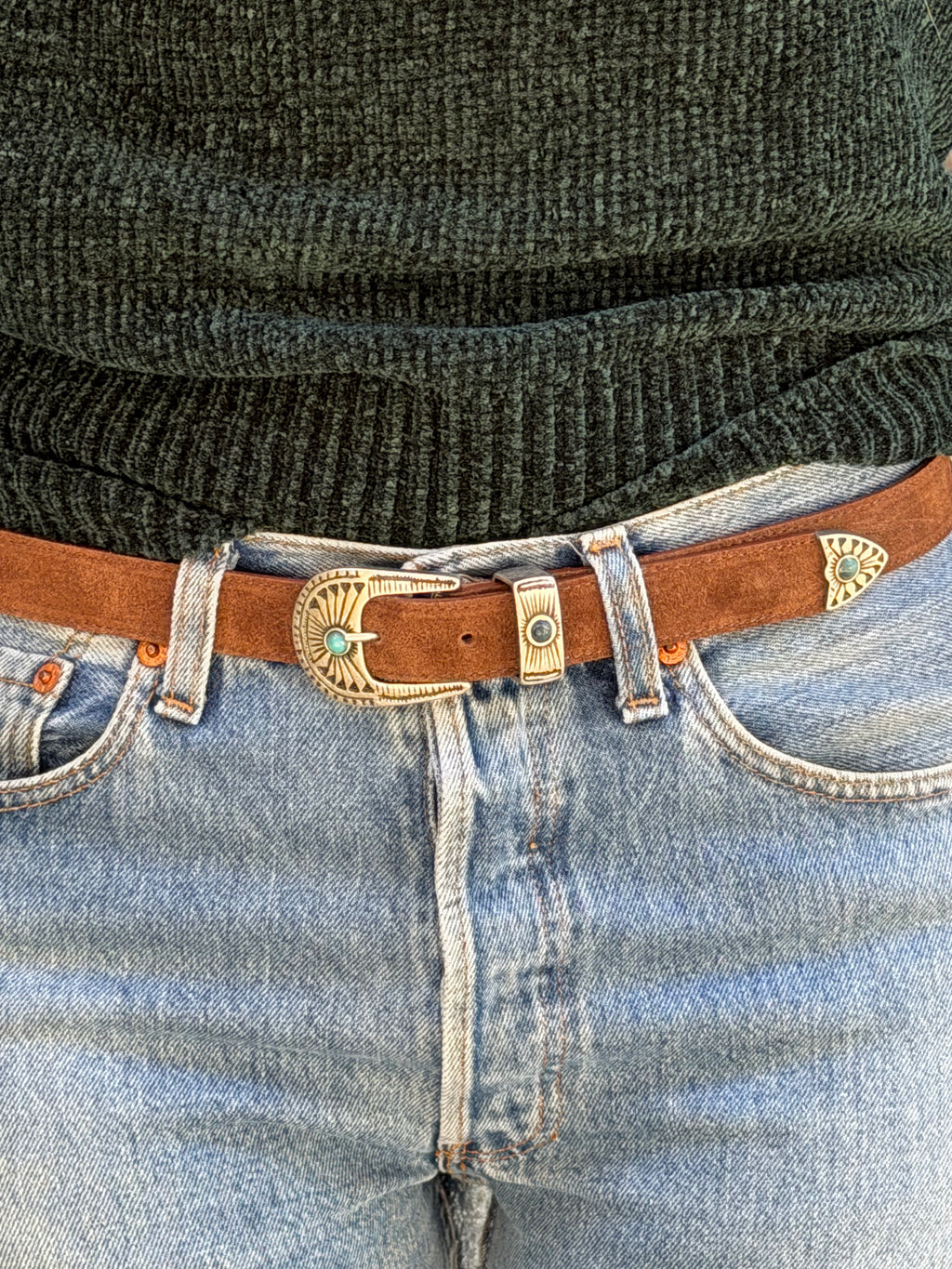 Ceinture en cuir style western