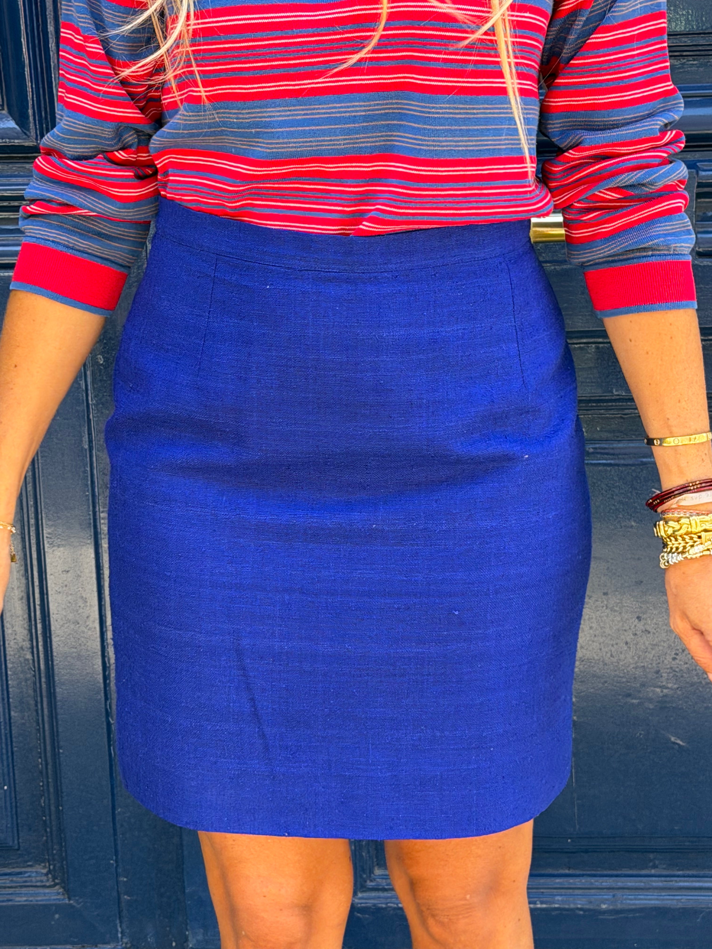 Jupe Yves Saint Laurent Variation bleu électrique