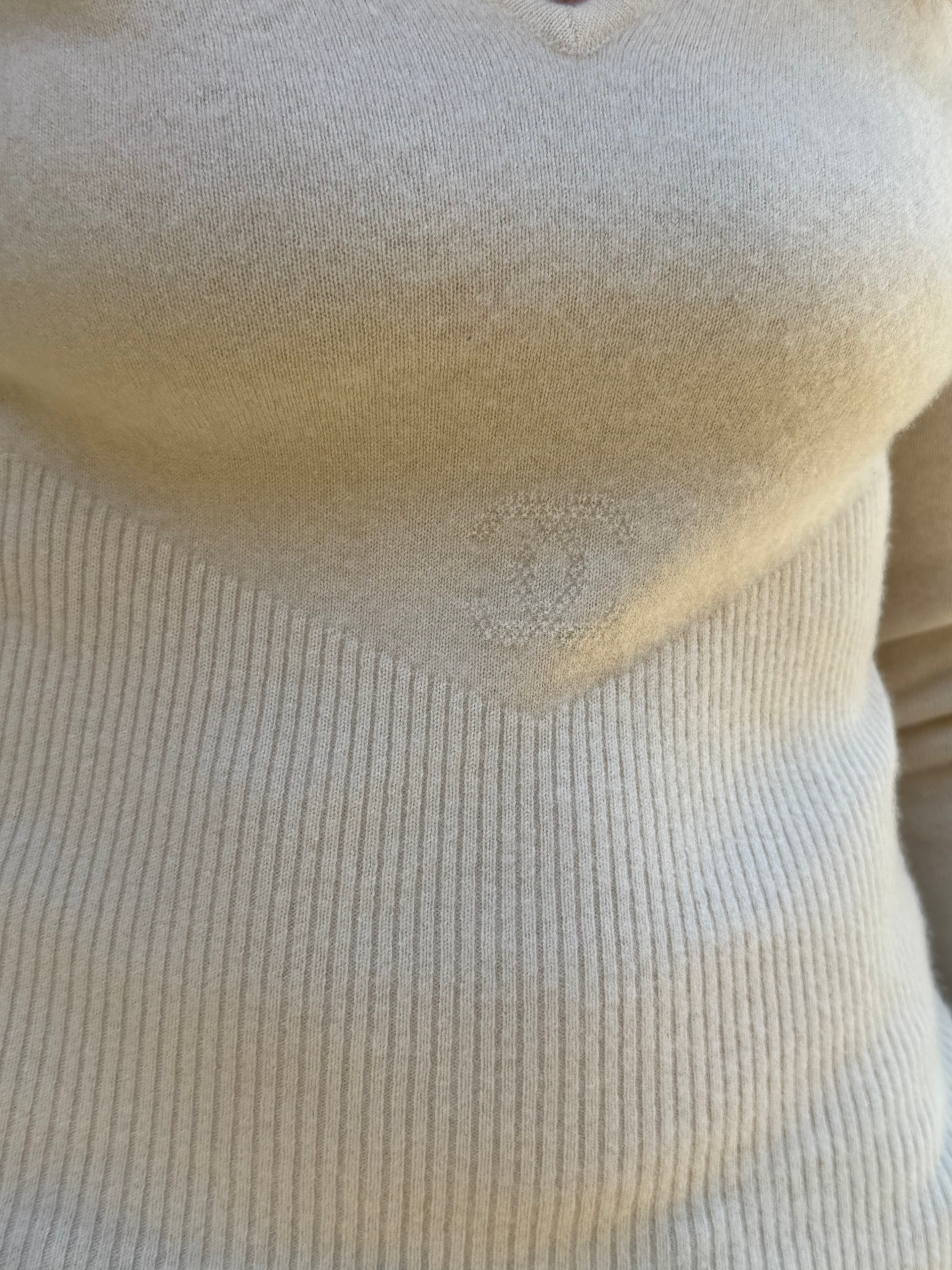 Pull Chanel Identification en cachemire écru