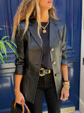 Veste Christ en cuir d’agneau noire