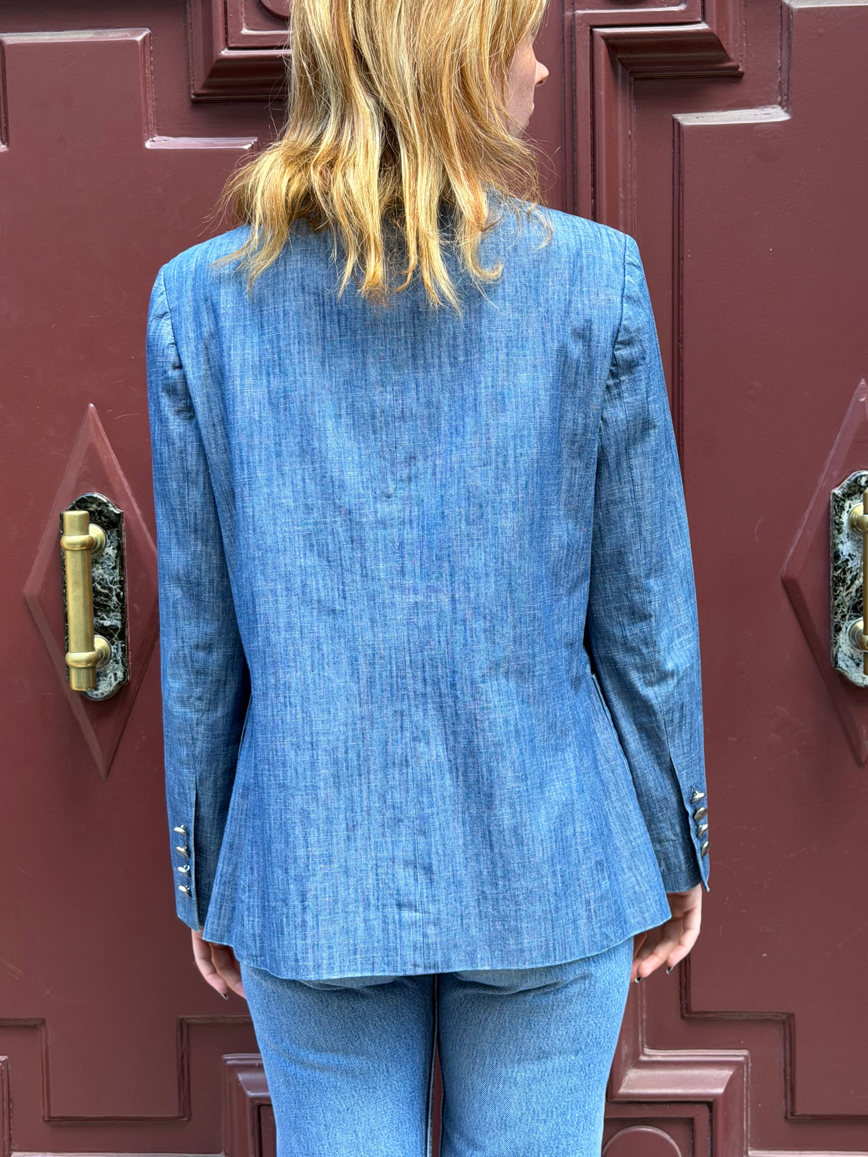 Blazer en jean JH Farmel à poches plaquées