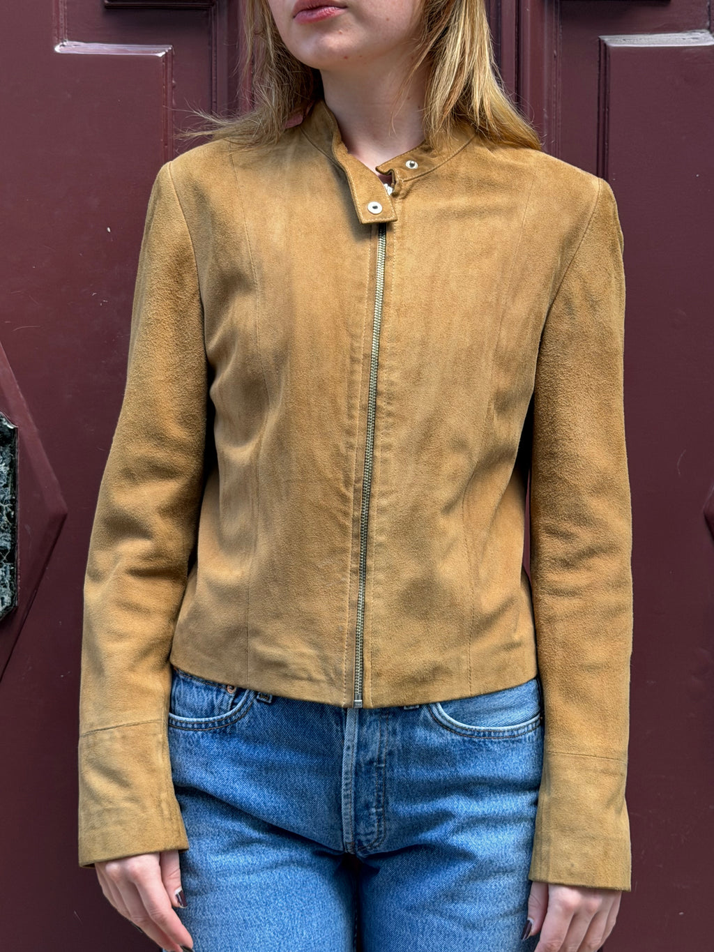 Veste en daim camel Briefing