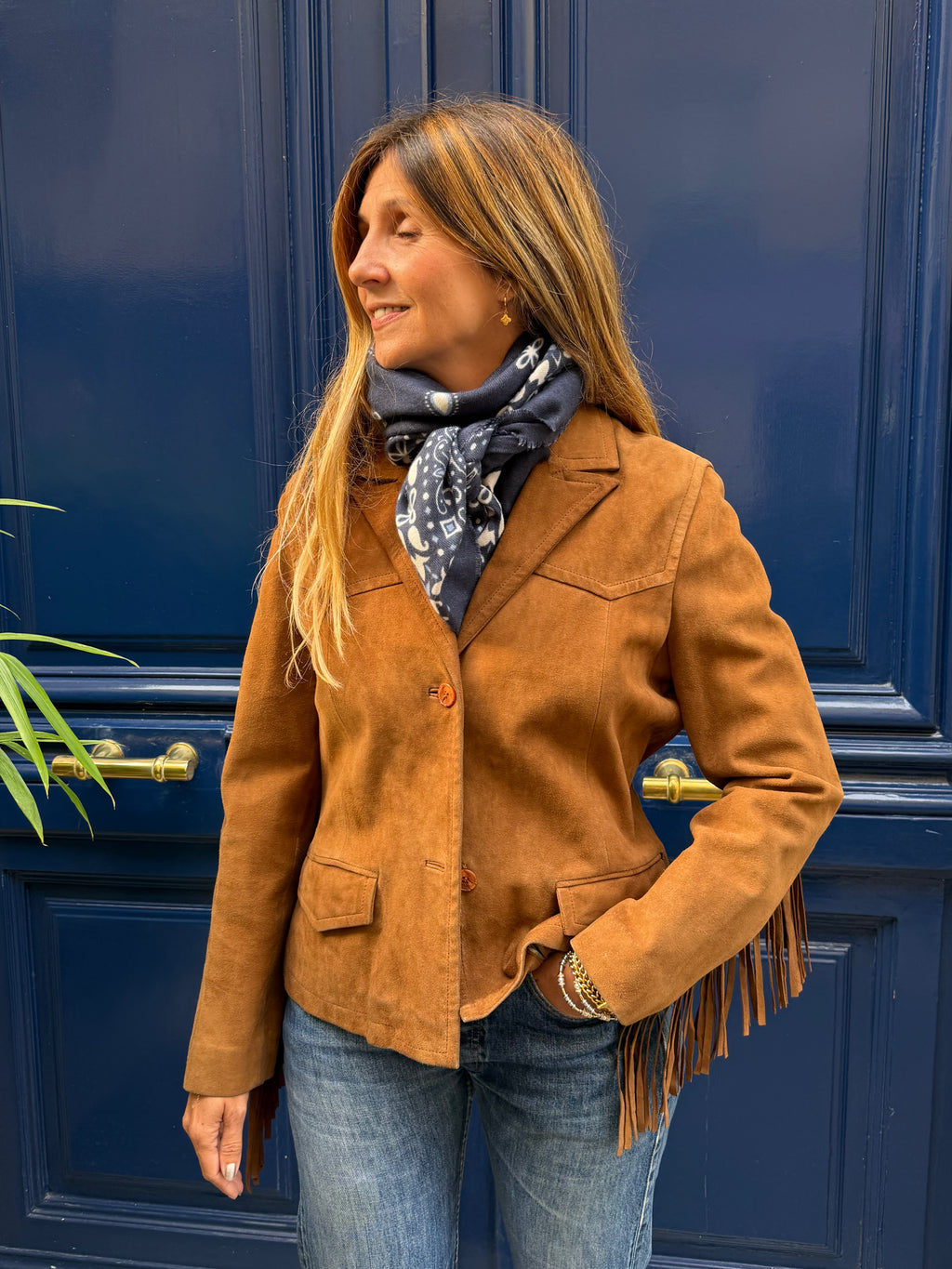 Veste Springfield en daim à franges