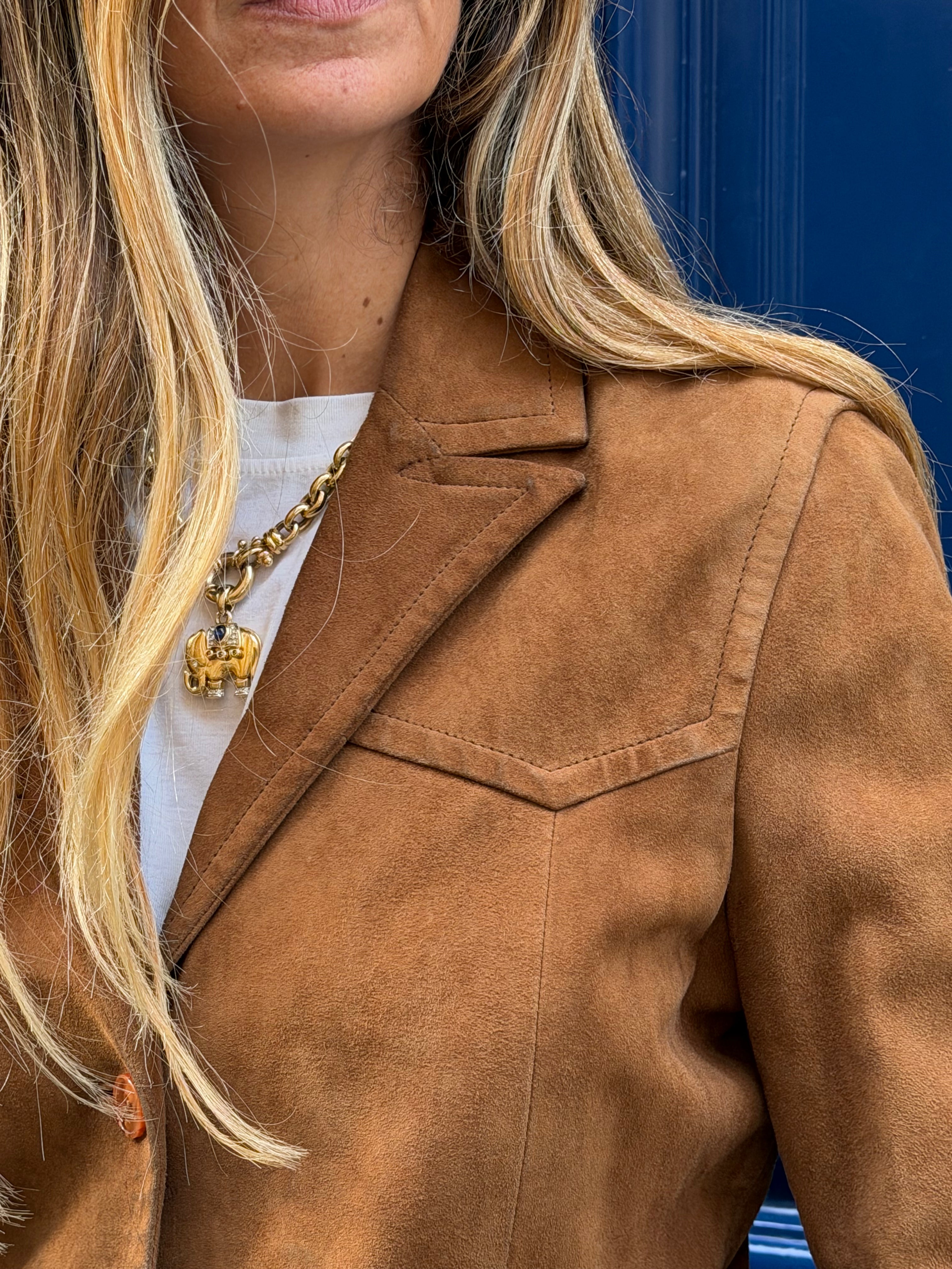 Veste Springfield en daim à franges