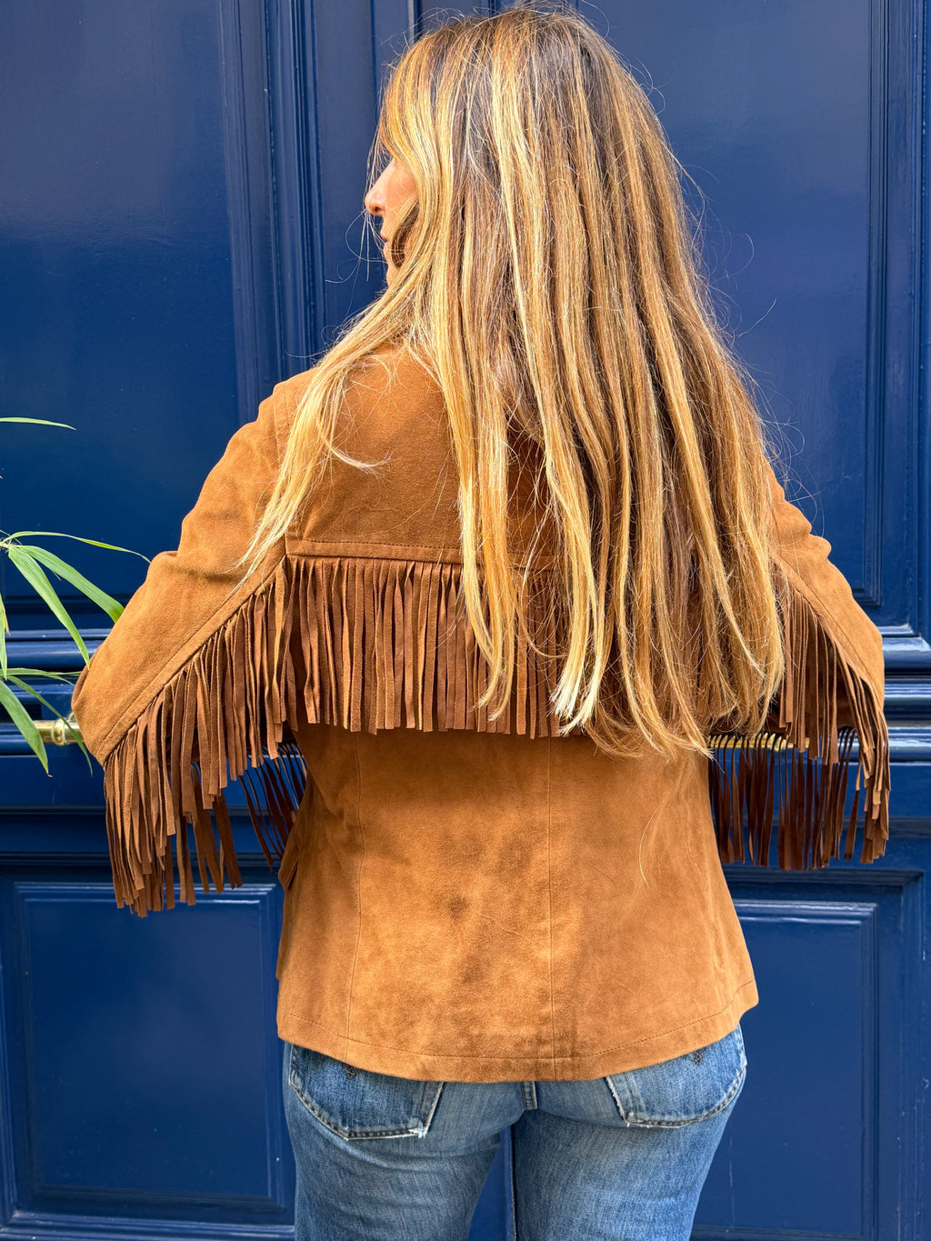 Veste Springfield en daim à franges