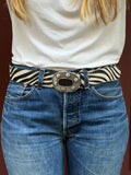 Ceinture en cuir motif zèbre
