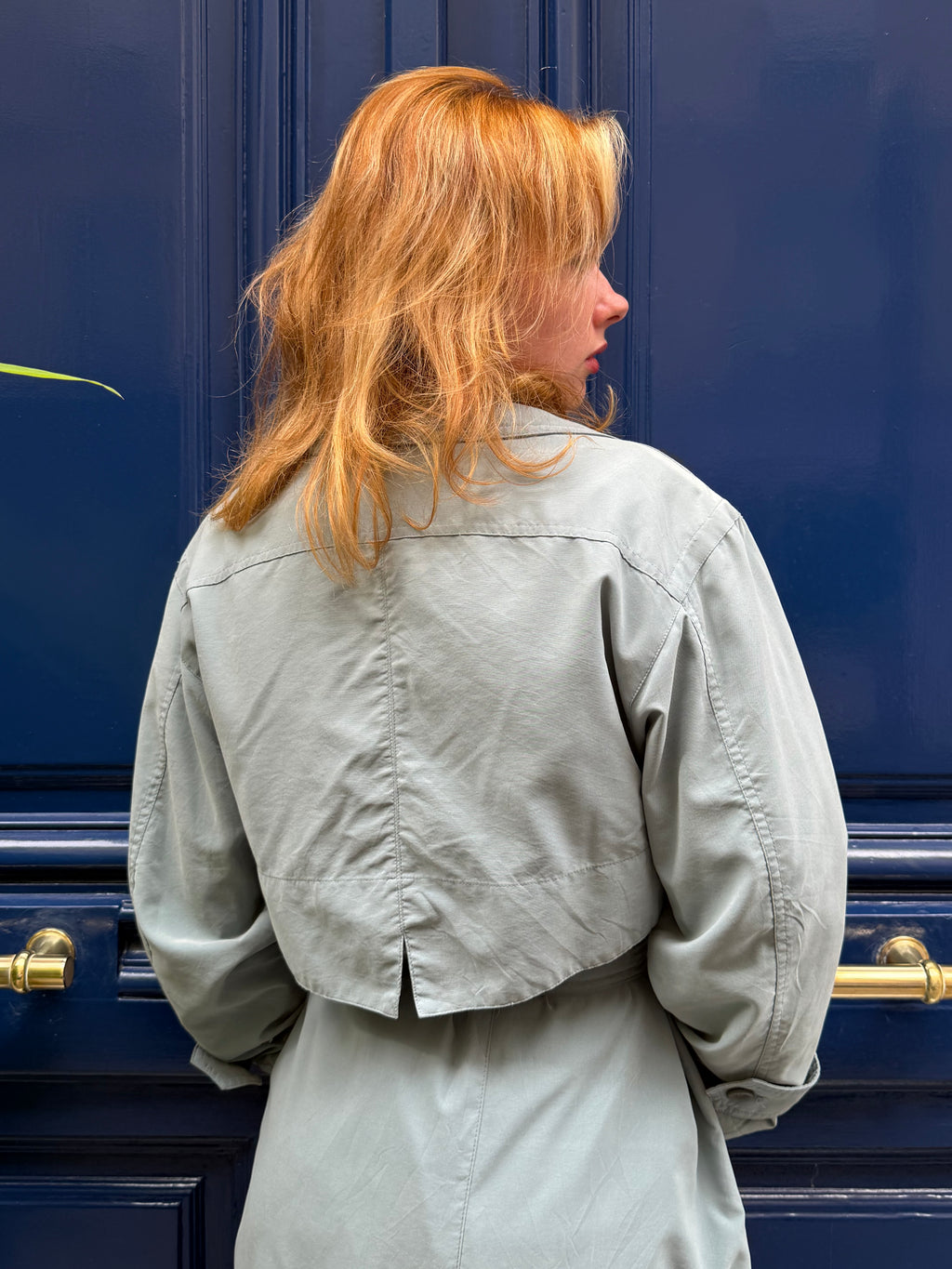 Trench vintage bleu sauge