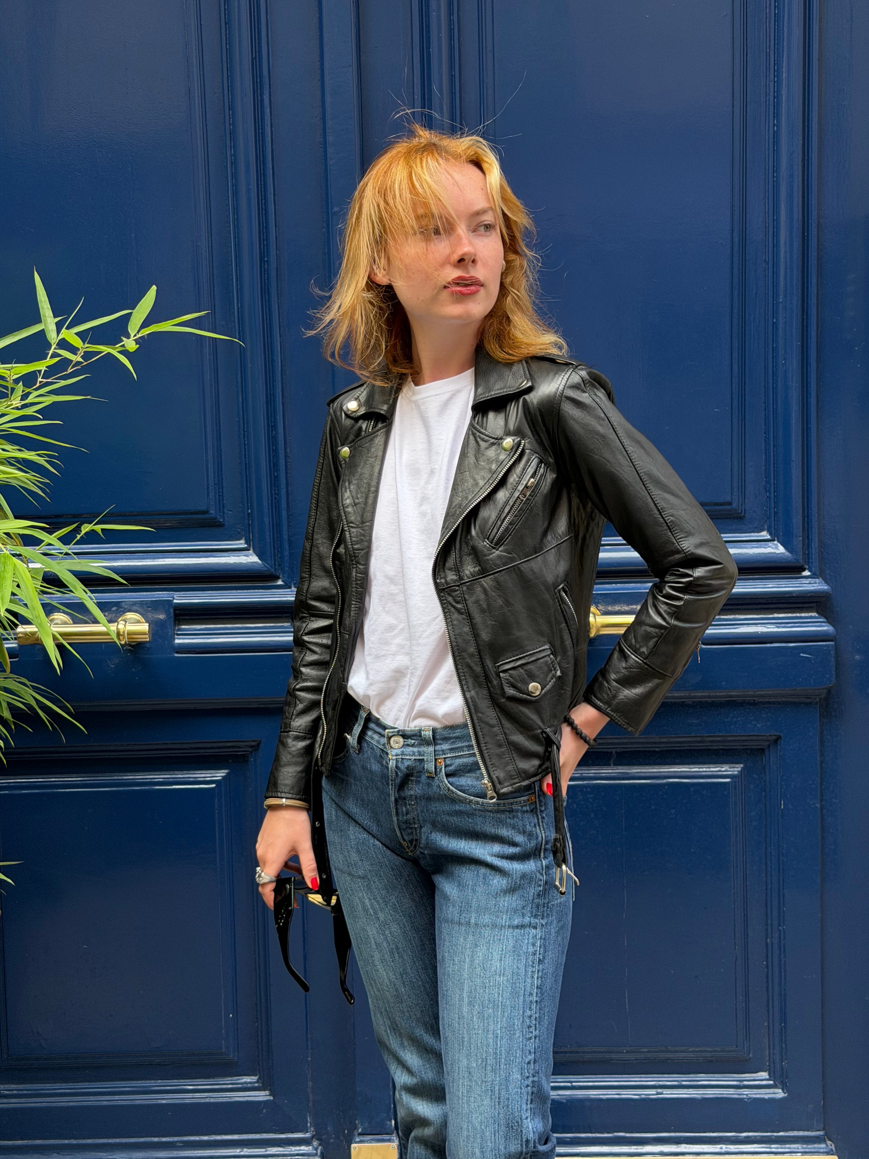 Perfecto noir en cuir