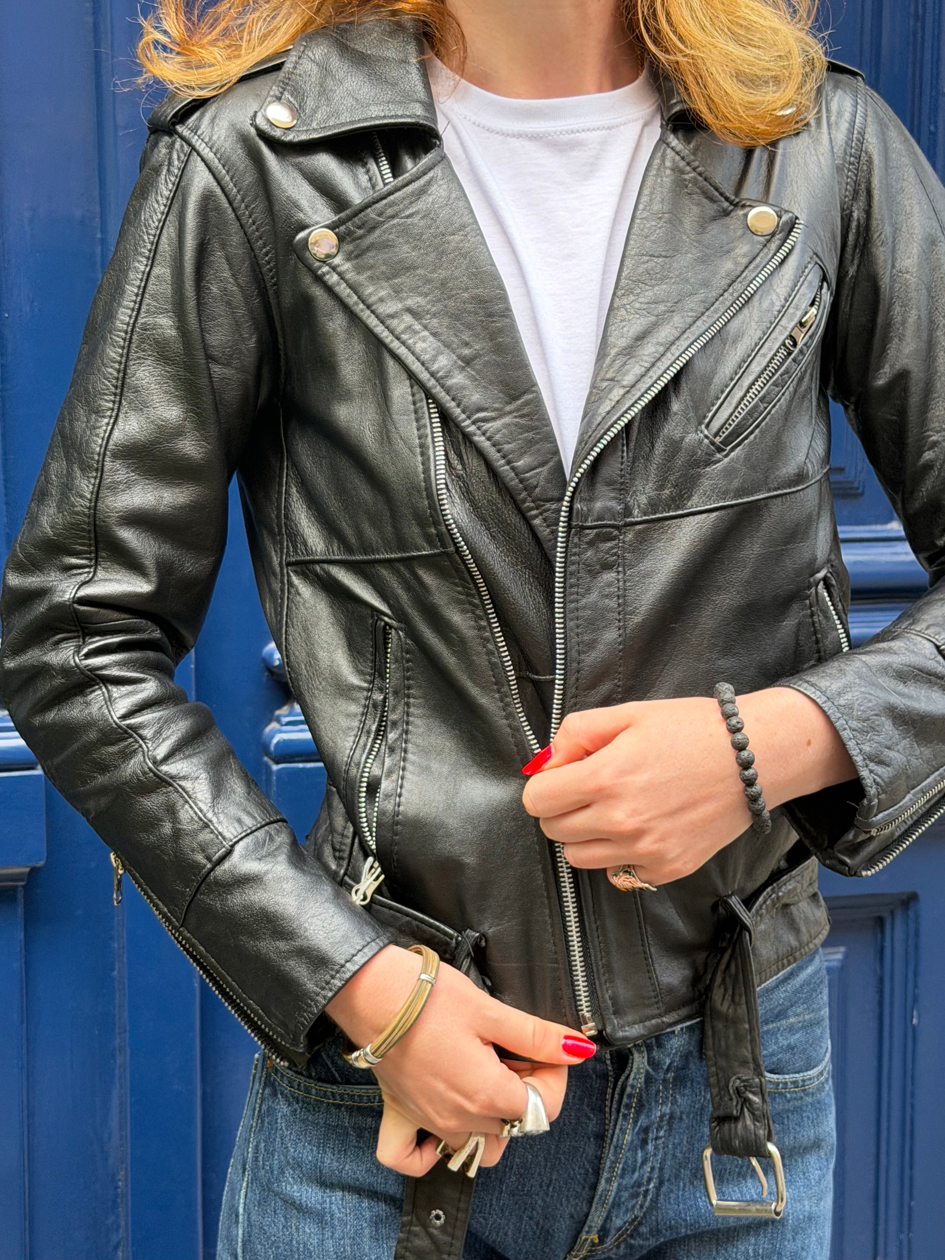 Perfecto noir en cuir