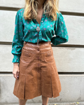 Jupe en cuir marron