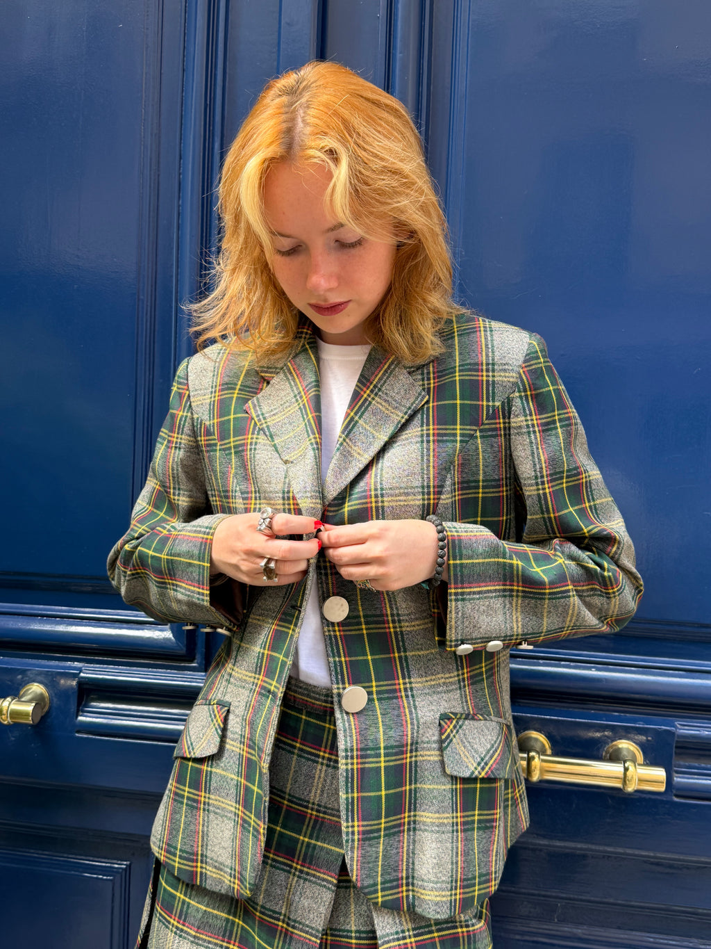 Veste blazer tartan Halfon