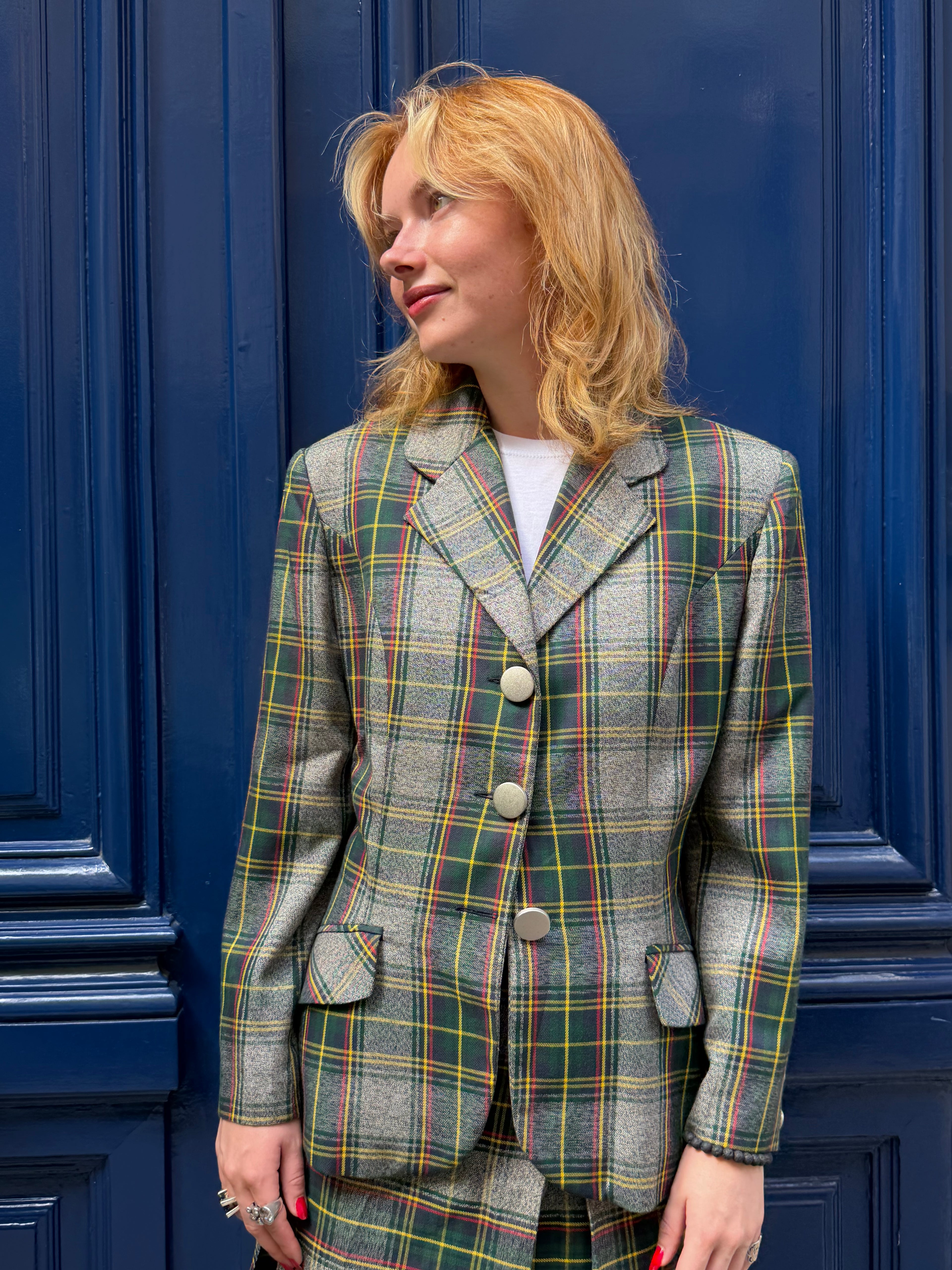 Veste blazer tartan Halfon