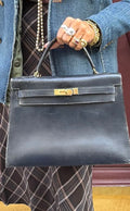 Sac Hermès Kelly 32 box marine