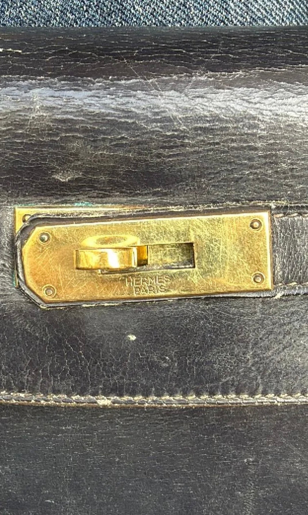 Sac Hermès Kelly 32 box marine