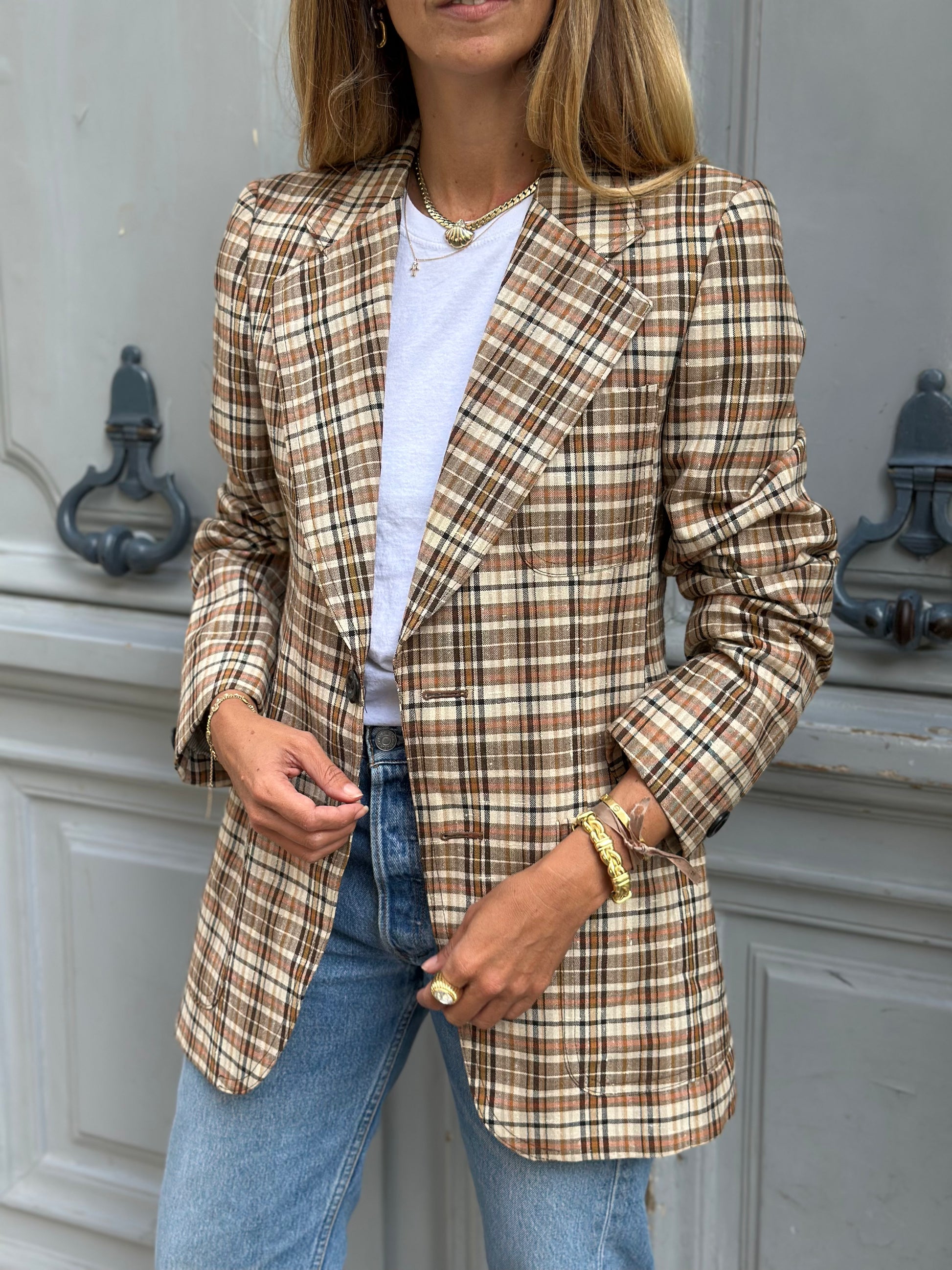 Blazer à carreaux 70's