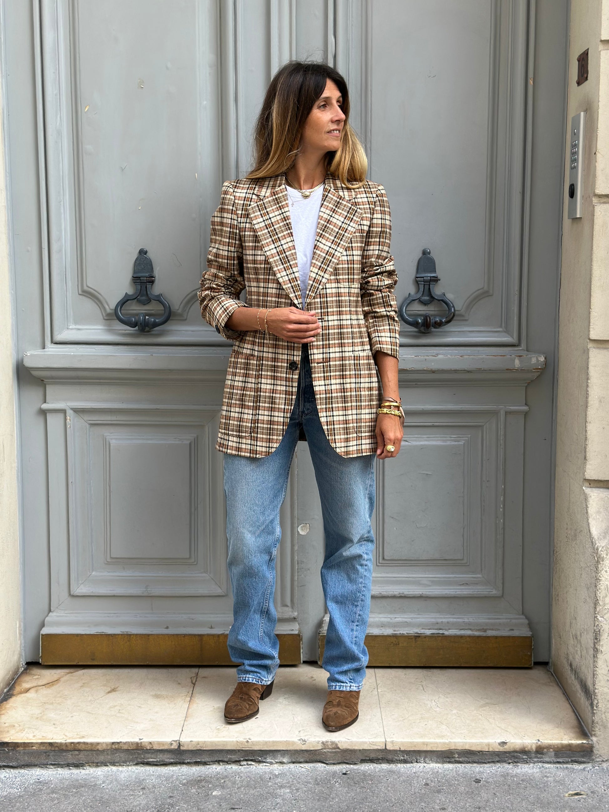 Blazer à carreaux 70's