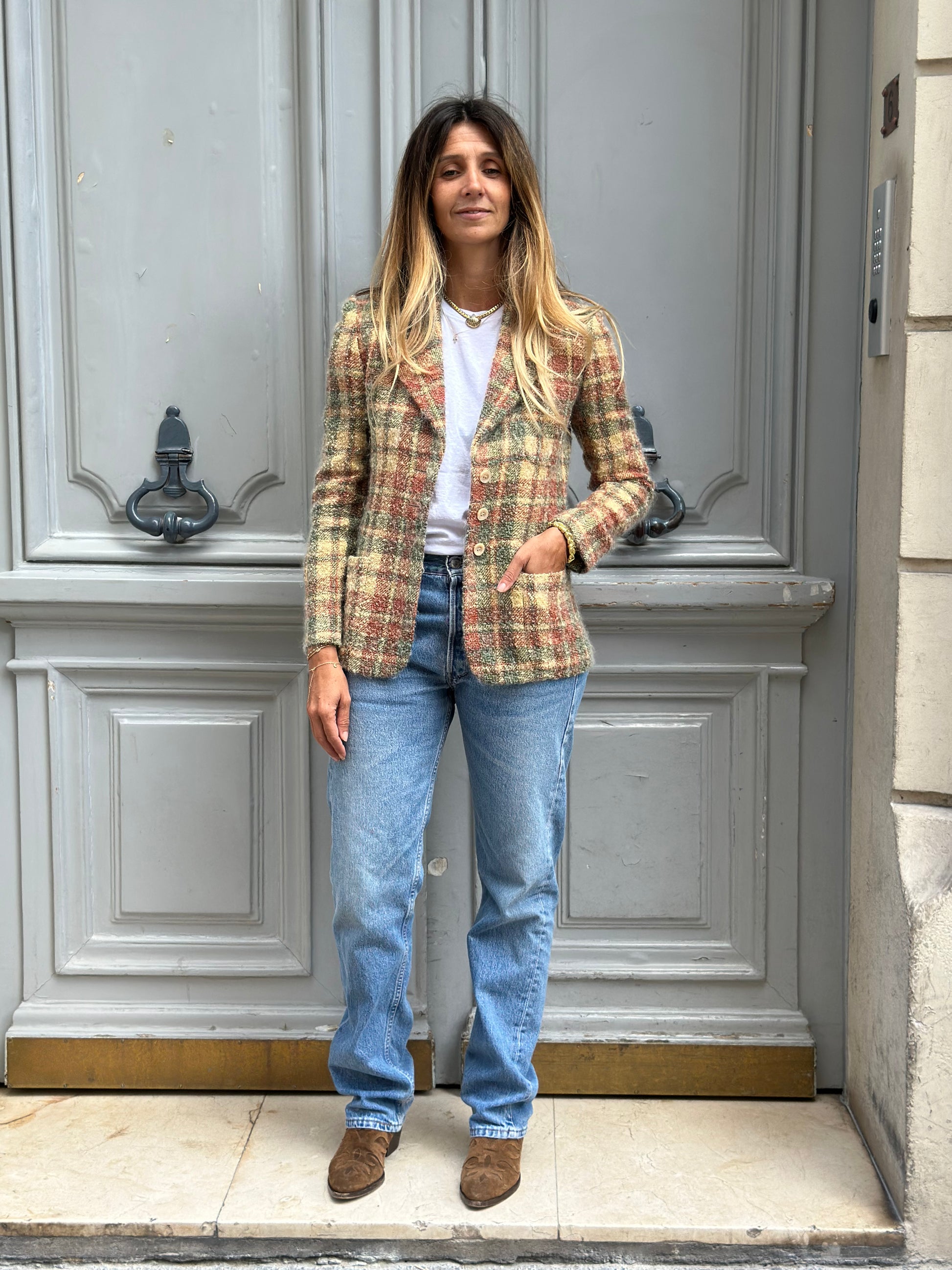 Blazer à carreaux Valentino