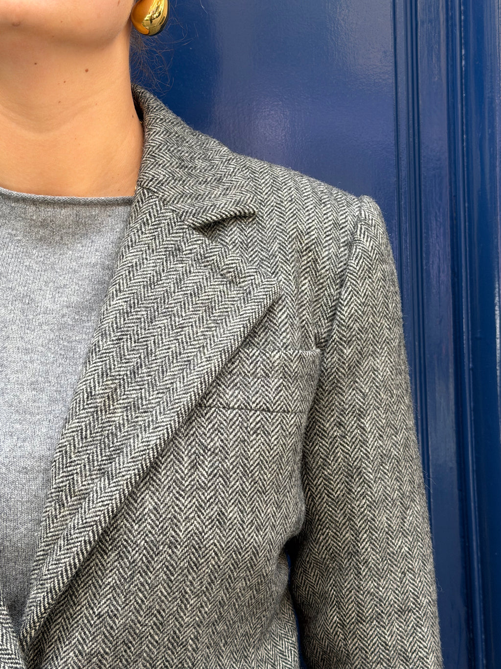 Veste Yves Saint Laurent en laine à chevrons