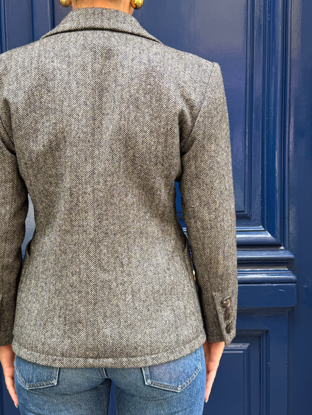 Veste Yves Saint Laurent en laine à chevrons