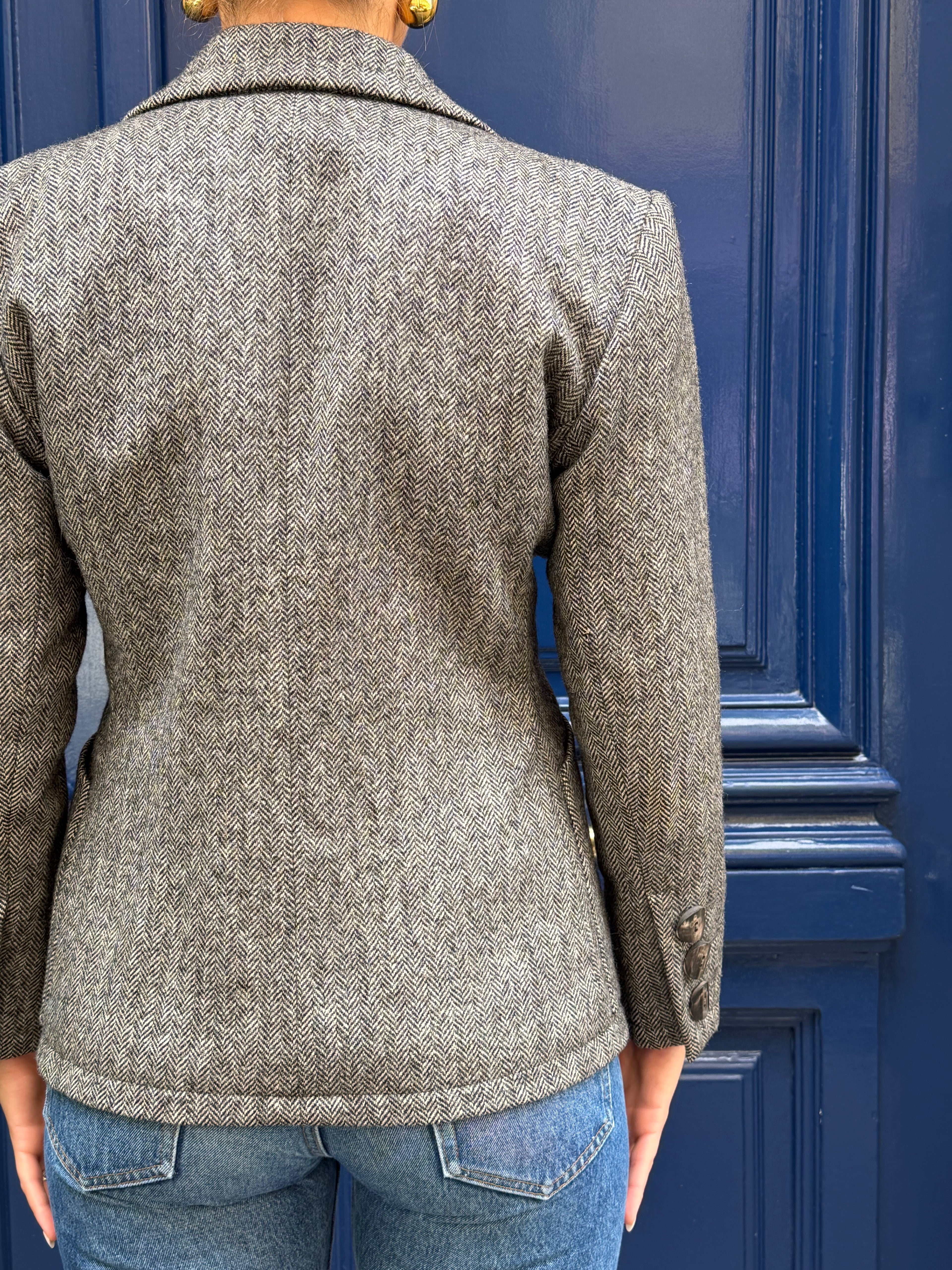 Veste Yves Saint Laurent en laine à chevrons