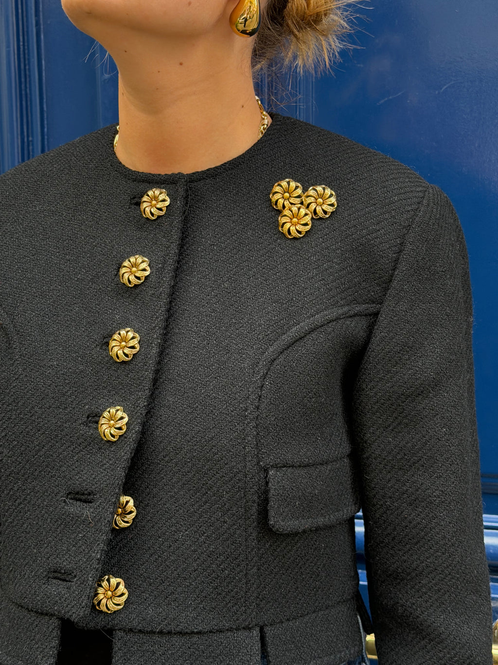 Veste courte Christine Marchese en laine noire