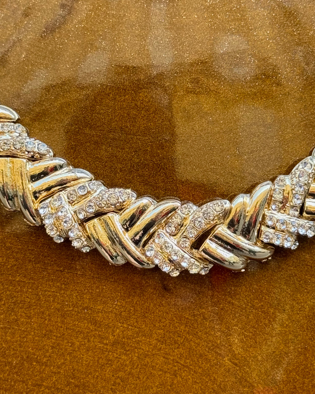 Collier doré strassé