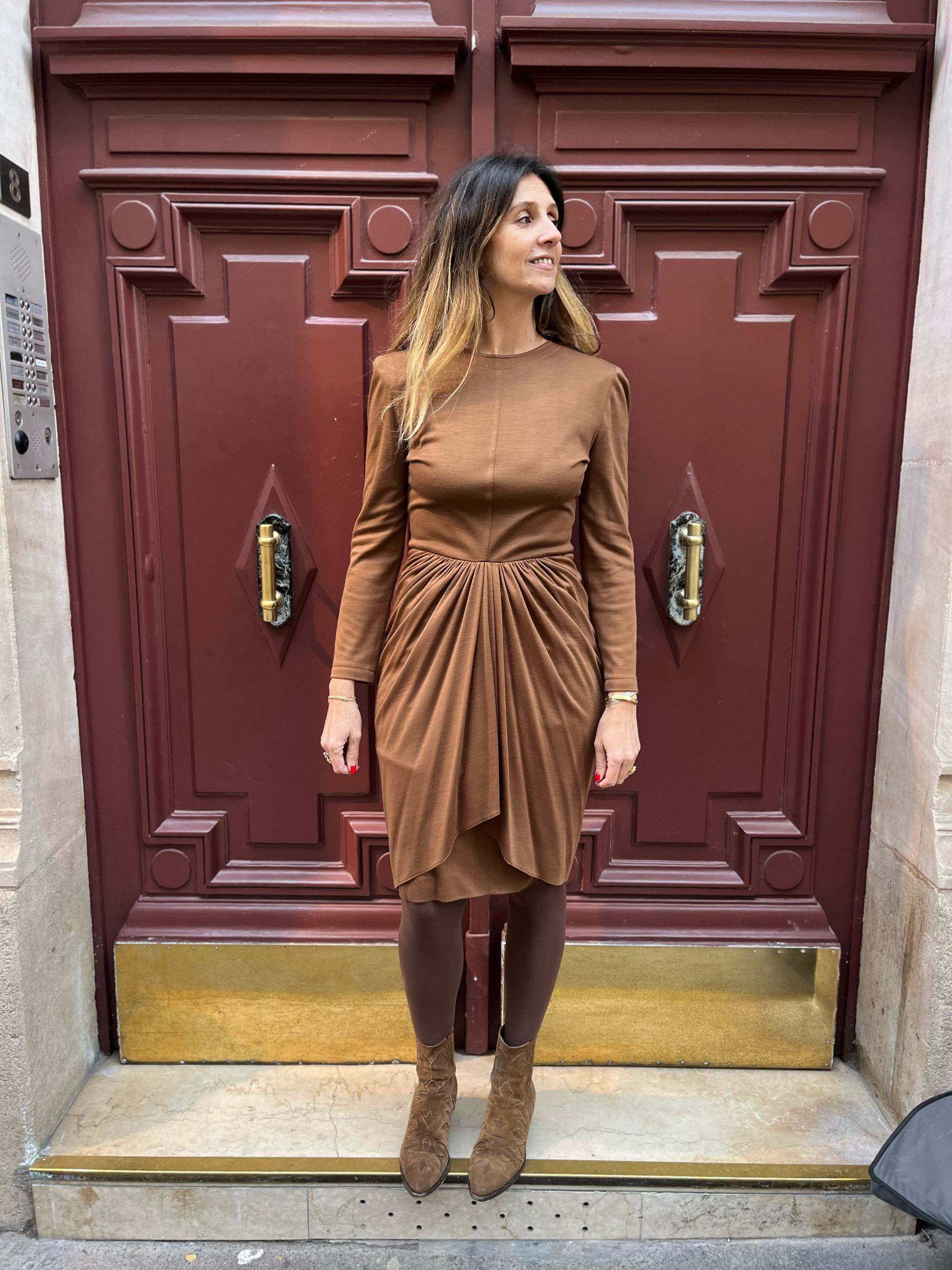Robe plissée en jersey