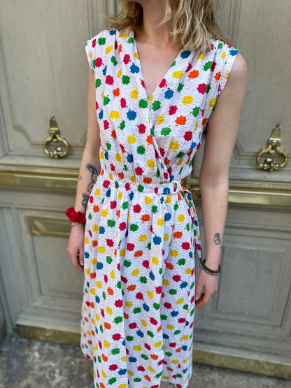 Robe blanche fleurie
