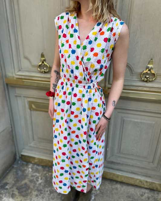 Robe blanche fleurie