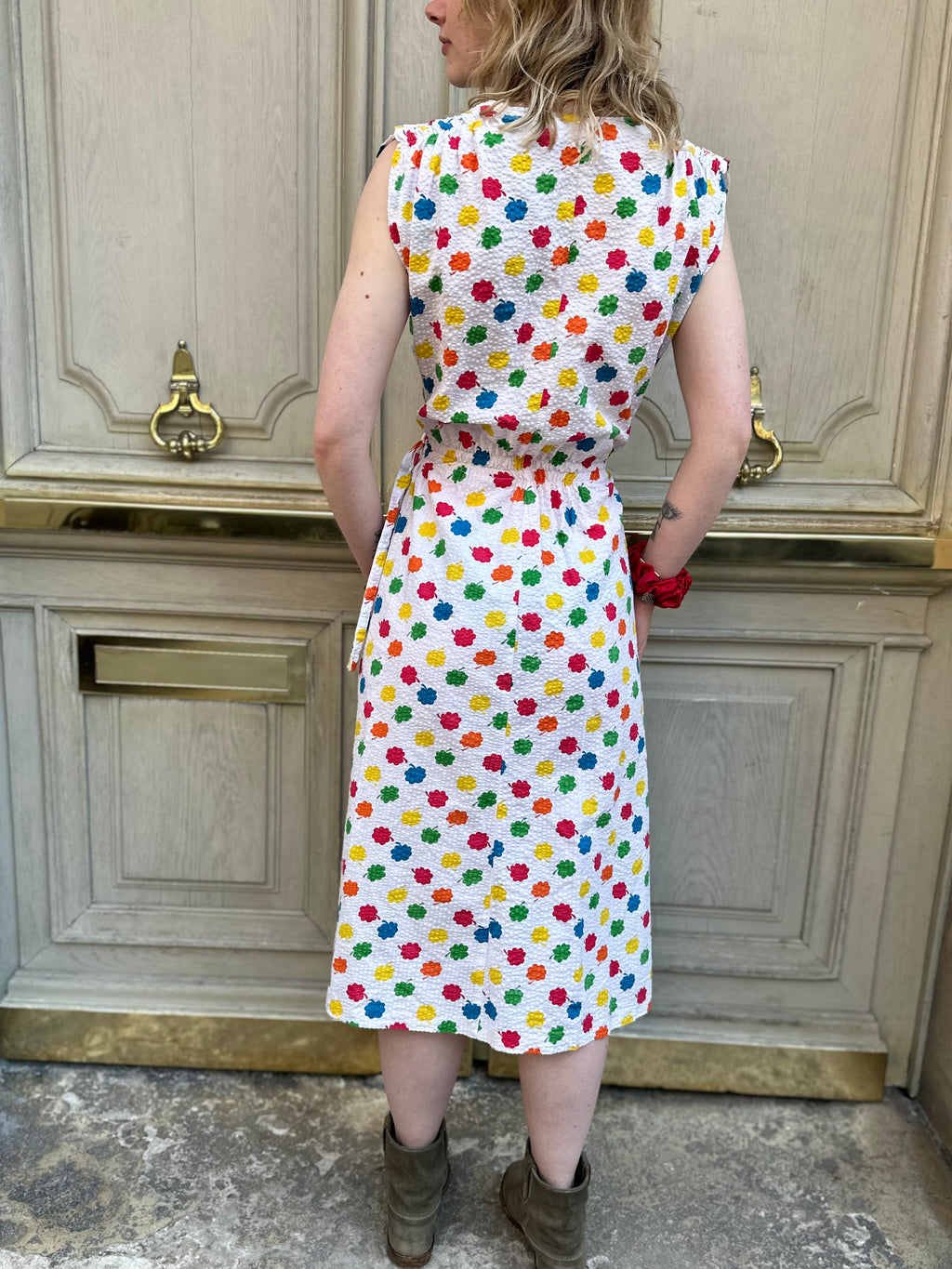 Robe blanche fleurie