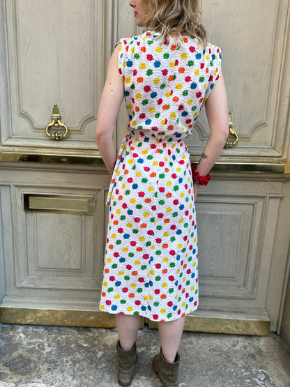 Robe blanche fleurie