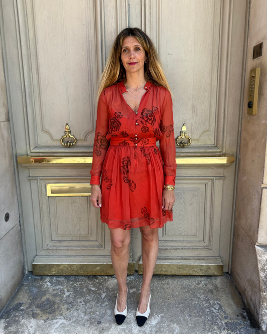 Robe fleurie en soie Mayle