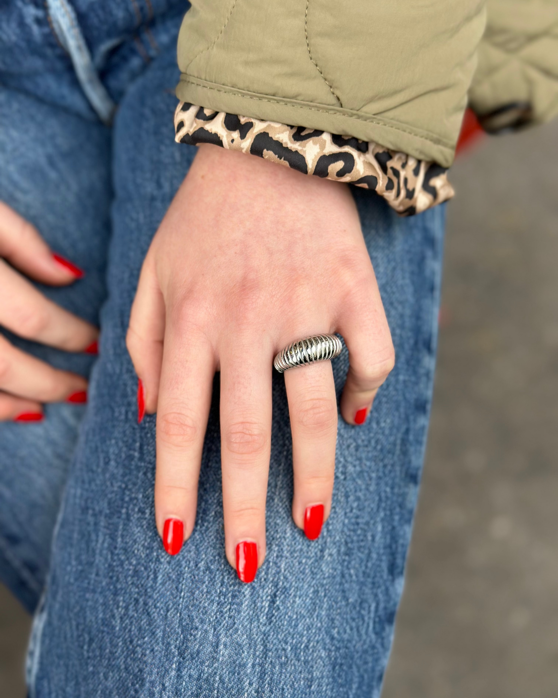 Bague godronnée en argent