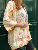 Kimono en soie beige