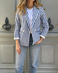 Veste rayée bleue et blanche