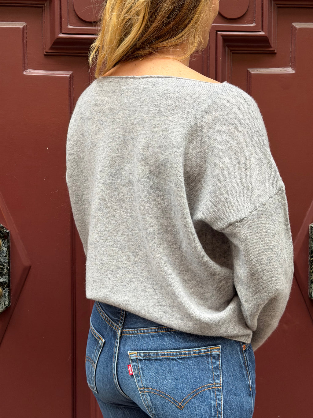Pull gris col bateau