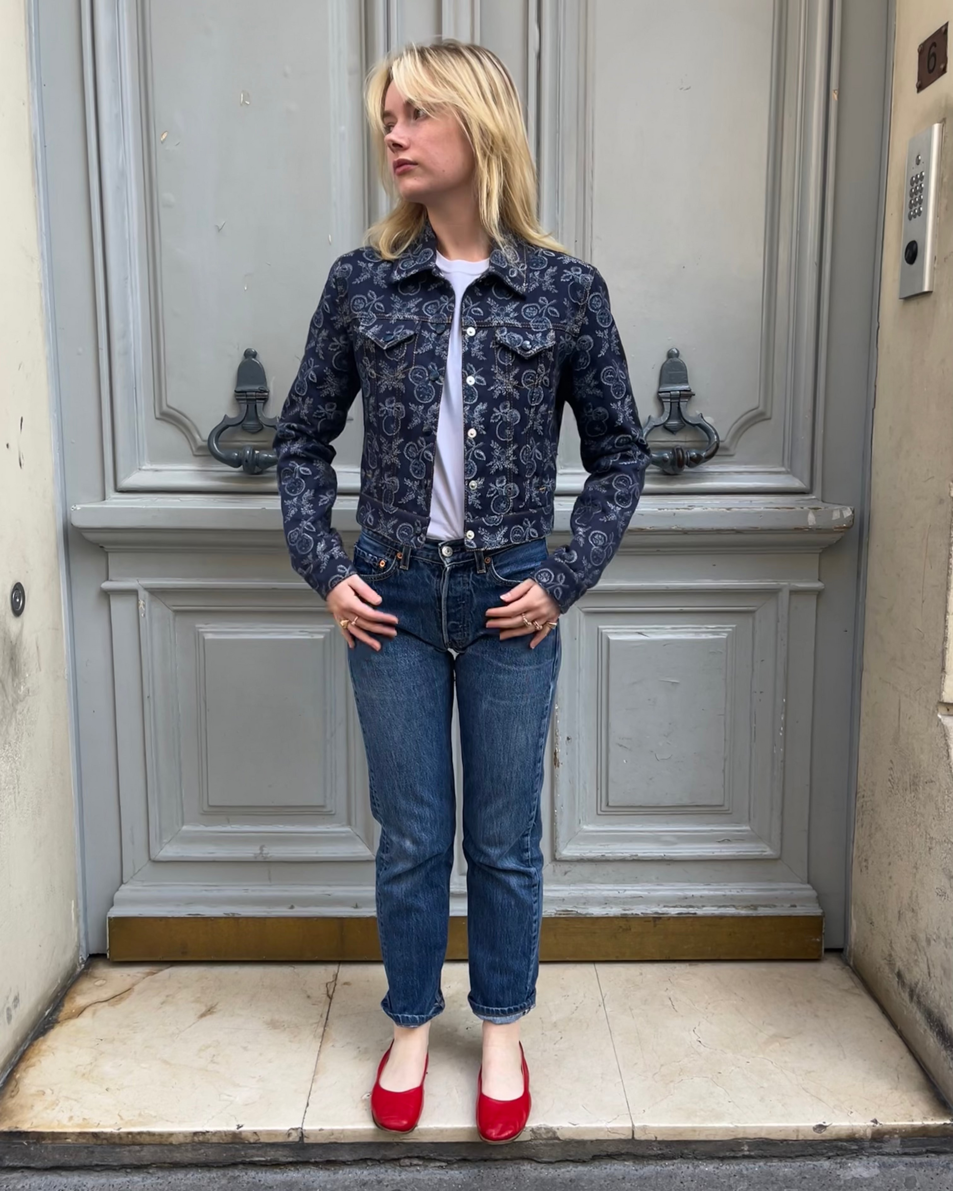 Veste en jean ETRO bleu nuit