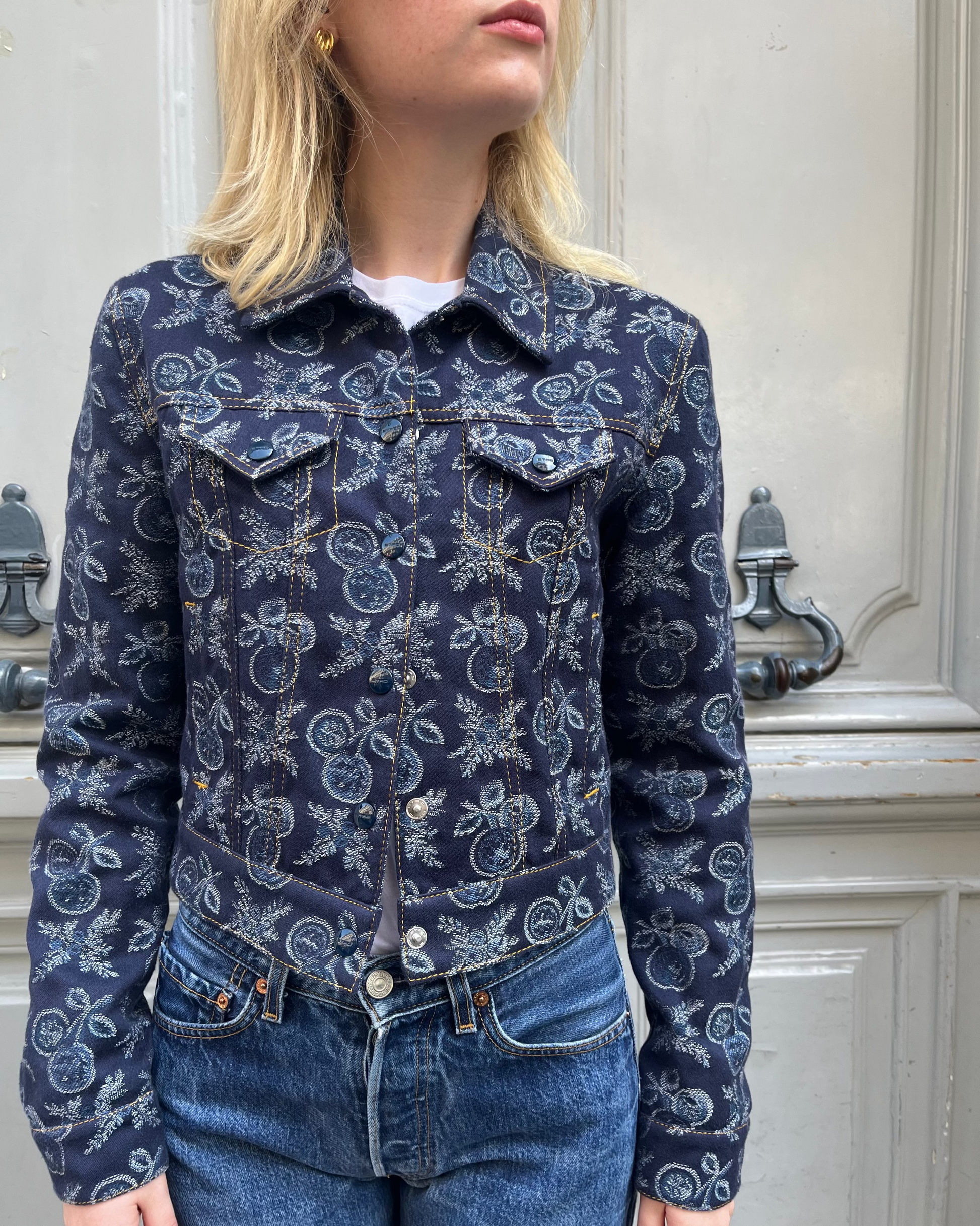 Veste en jean ETRO bleu nuit