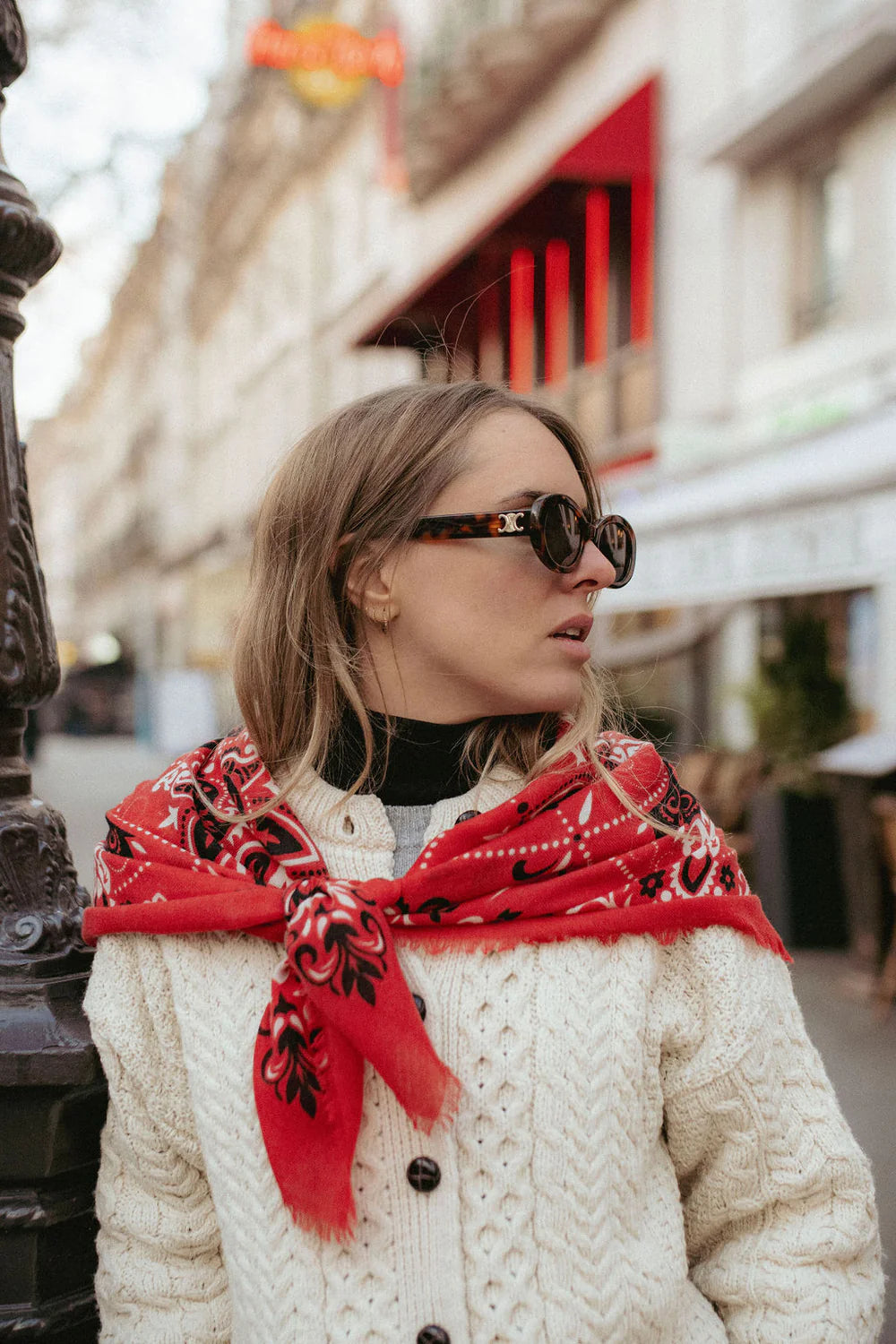 Foulard Rouge Maison Lecomte Flament