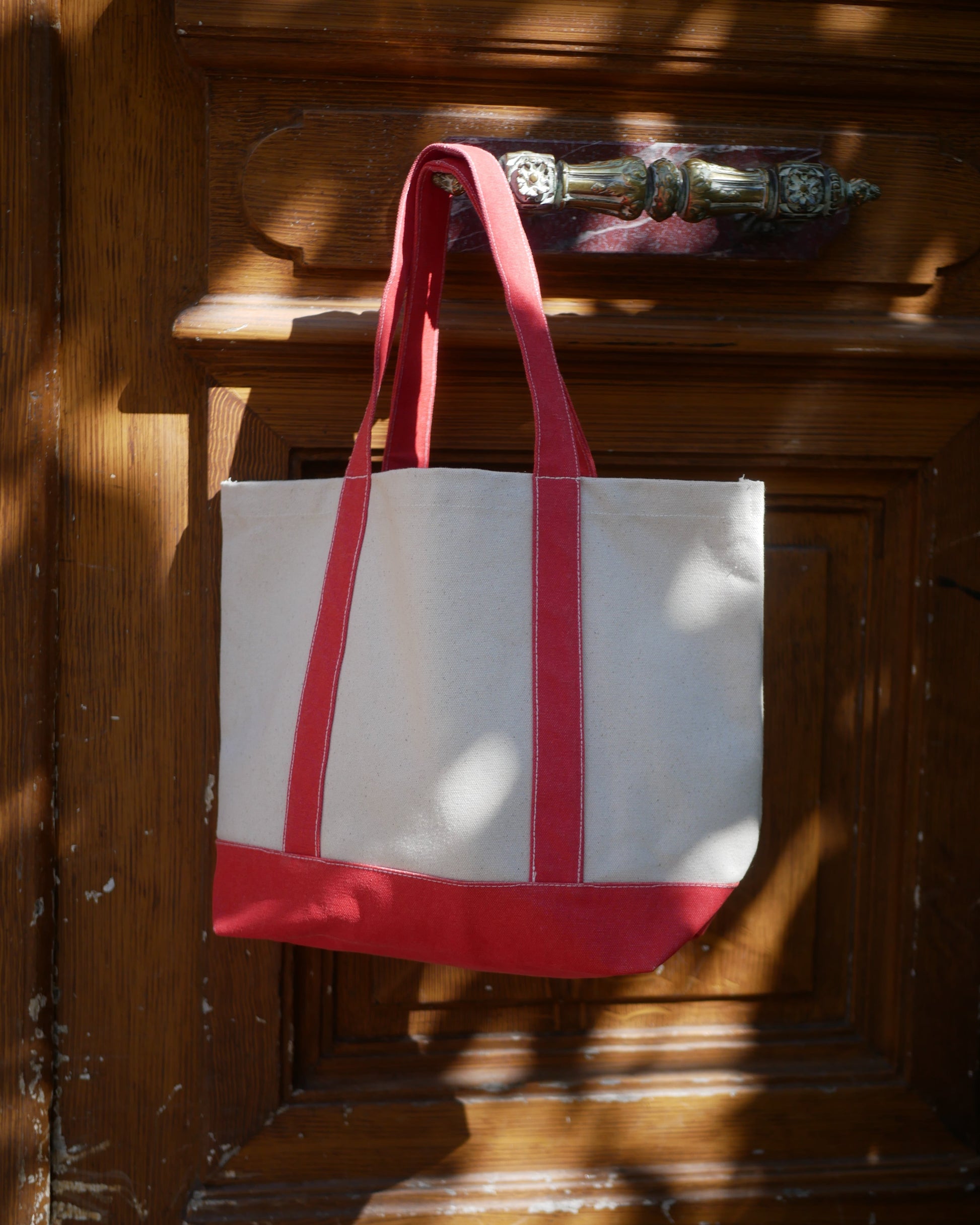 Sac en toile bicolore rouge