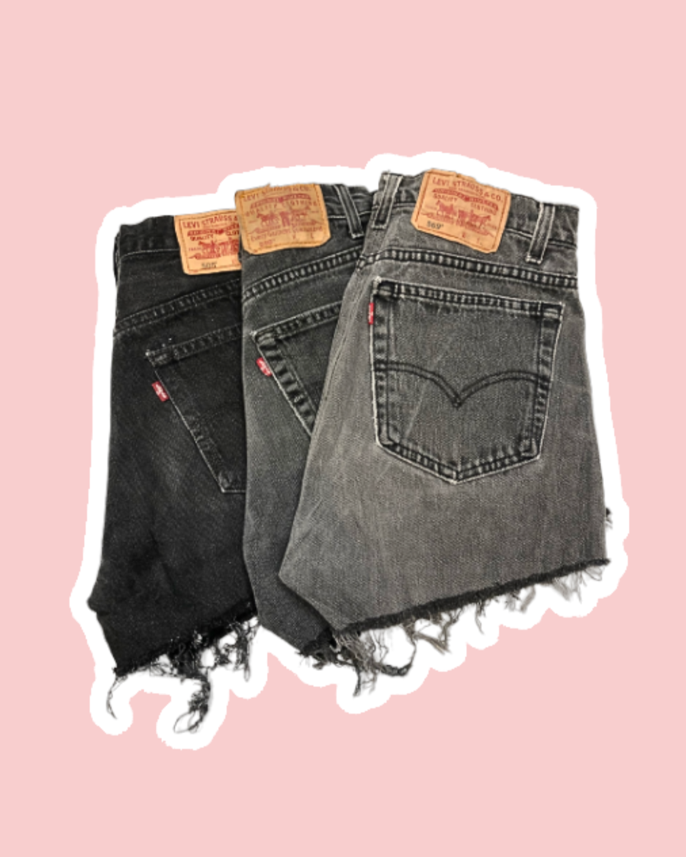 Short en jean Levi's gris/noir