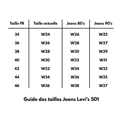 Jeans Levi's 501 W26 L32 - numéro Q3