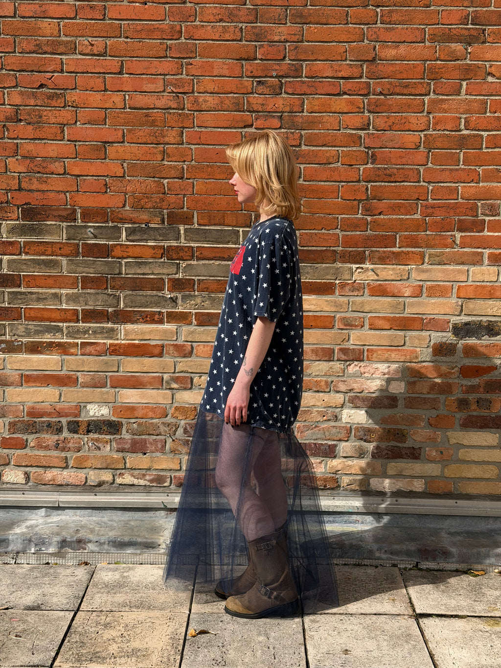 Robe upcyclée The North Face étoiles et tulle