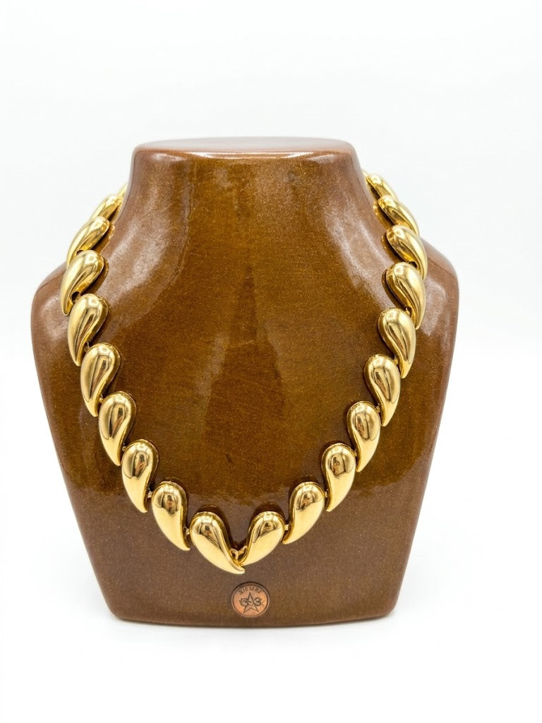 Collier vintage maillons goutte dorés